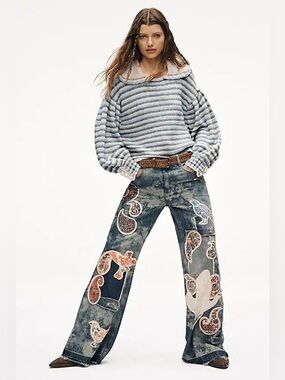LAST CHANCE! NWT Free People Flying High Patched Jeans by We The Free